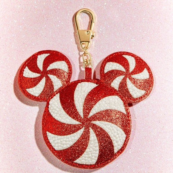 BaubleBar Accessories - BAUBLEBAR Disney Mickey Mouse Candy Cane Puff Bag Charm